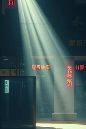 深海电台竖版海报 潜水舱与幽蓝的深海光斑