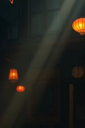 凌晨四点的电台竖版海报 录音室调音台与暖色台灯